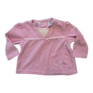 Vintage Y2k Pink Long Sleeved Embroidered Top